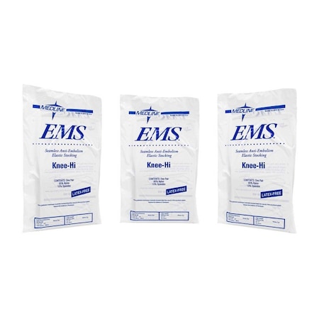 Medline EMS Knee-High Anti-Embolism Stockings, Medium Regular, 3 Pairs MDS160544PHX3